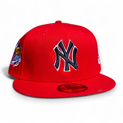 New York Yankees Scarlet Leon the Lab 1999 World Series Patch Grey UV Era 59FIFTY Fitted Hat