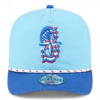 Seattle Mariners Light Blue and Blue 2025 Fourth of July New Era Golfer Snapback Hat