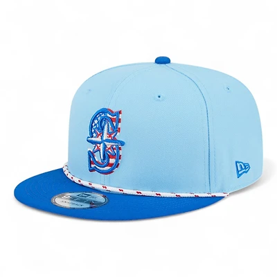 Seattle Mariners Light Blue and Blue 2025 Fourth of July New Era 9FIFTY Snapback