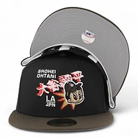 Los Angeles Dodgers Black and Brown Ohtani Anime LA Patch Gray UV New Era 59FIFTY Fitted Hat