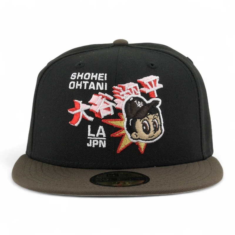 Los Angeles Dodgers Black and Brown Ohtani Anime LA Patch Gray UV New Era 59FIFTY Fitted Hat