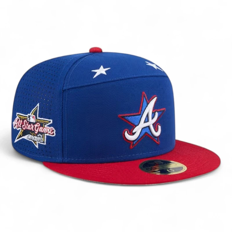Atlanta Braves Royal Blue and Red 2025 MLB All-Star Game Workout Split Panel New Era 59FIFTY Fitted Hat