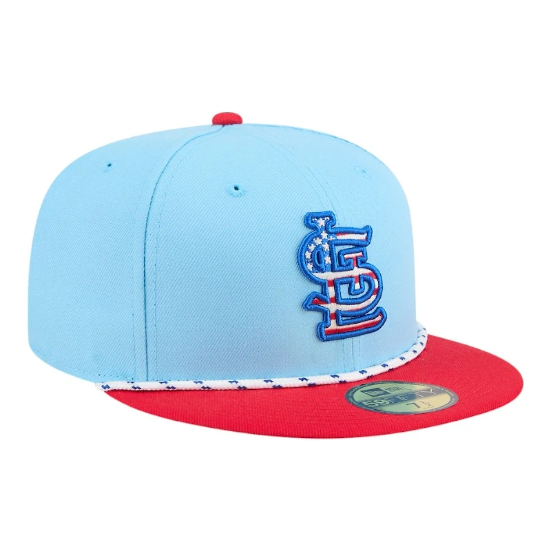 St. Louis Cardinals Light Blue and Red 2025 Fourth of July USA New Era 59FIFTY Fitted Hat