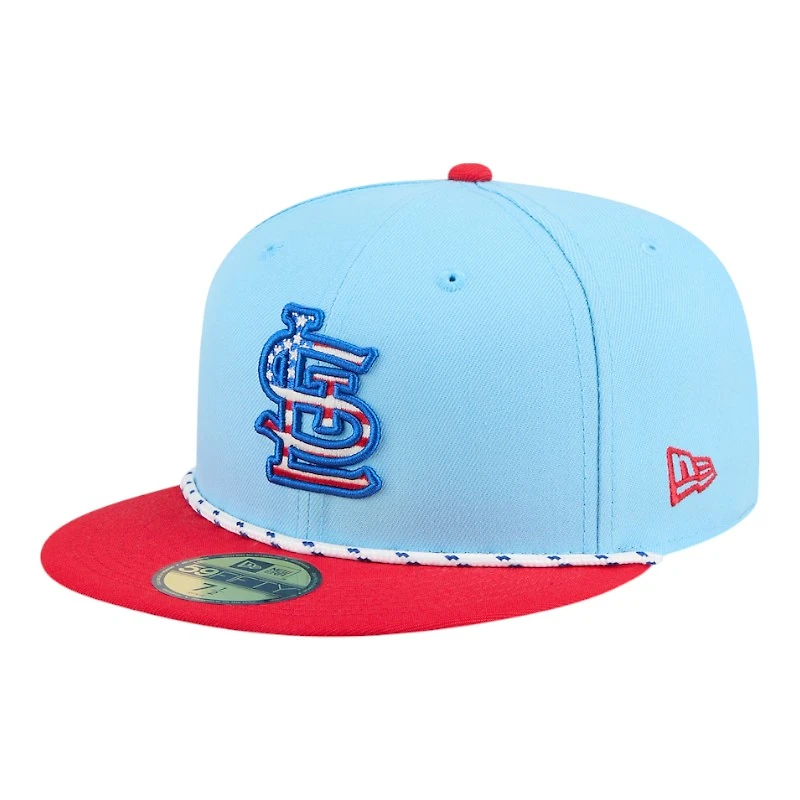 St. Louis Cardinals Light Blue and Red 2025 Fourth of July USA New Era 59FIFTY Fitted Hat