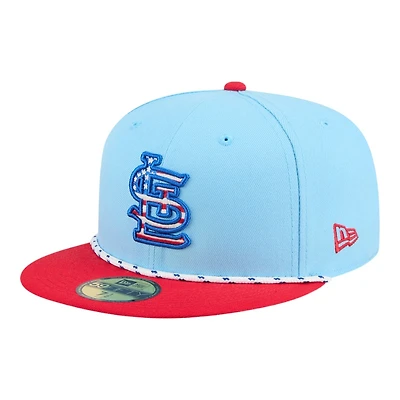St. Louis Cardinals Light Blue and Red 2025 Fourth of July USA New Era 59FIFTY Fitted Hat