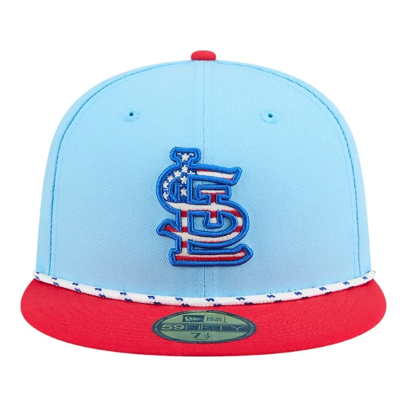 St. Louis Cardinals Light Blue and Red 2025 Fourth of July USA New Era 59FIFTY Fitted Hat