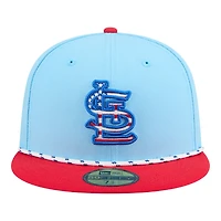 St. Louis Cardinals Light Blue and Red 2025 Fourth of July USA New Era 59FIFTY Fitted Hat