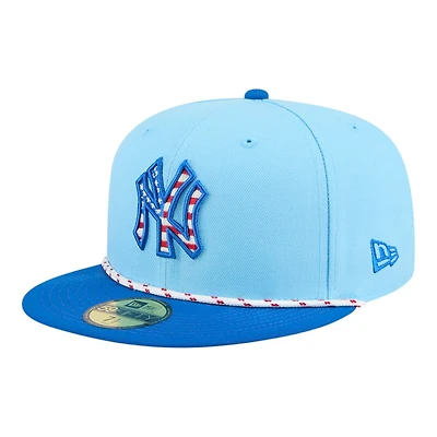 New York Yankees Light Blue 2025 Fourth of July USA Era 59FIFTY Fitted Hat