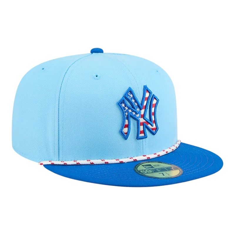 New York Yankees Light Blue 2025 Fourth of July USA Era 59FIFTY Fitted Hat