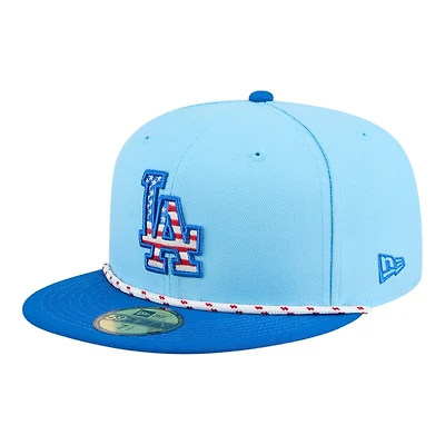Los Angeles Dodgers Light Blue 2025 Fourth of July USA New Era 59FIFTY Fitted Hat