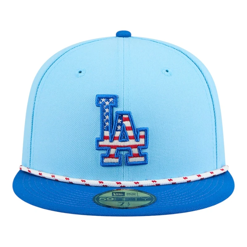 Los Angeles Dodgers Light Blue 2025 Fourth of July USA New Era 59FIFTY Fitted Hat
