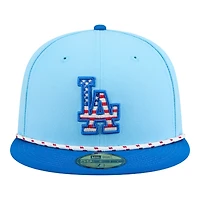 Los Angeles Dodgers Light Blue 2025 Fourth of July USA New Era 59FIFTY Fitted Hat