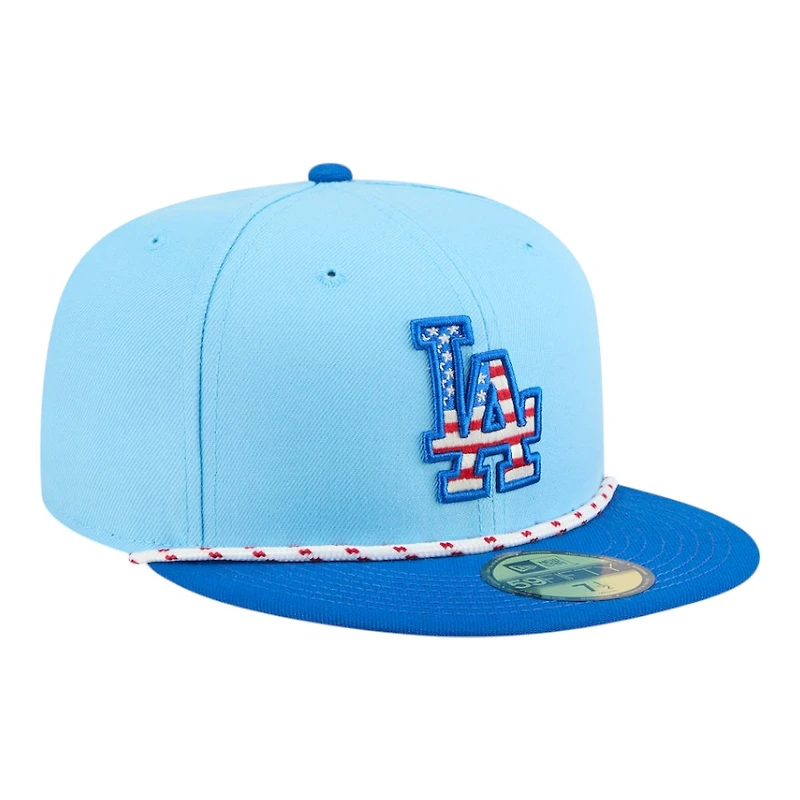 Los Angeles Dodgers Light Blue 2025 Fourth of July USA New Era 59FIFTY Fitted Hat