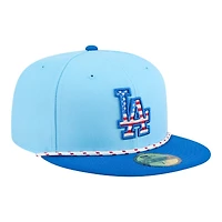 Los Angeles Dodgers Light Blue 2025 Fourth of July USA New Era 59FIFTY Fitted Hat