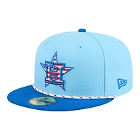 Houston Astros Light Blue 2025 Fourth of July USA New Era 59FIFTY Fitted Hat