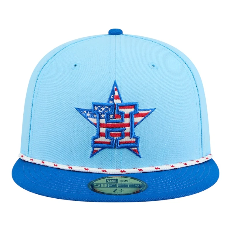 Houston Astros Light Blue 2025 Fourth of July USA New Era 59FIFTY Fitted Hat
