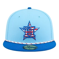 Houston Astros Light Blue 2025 Fourth of July USA New Era 59FIFTY Fitted Hat