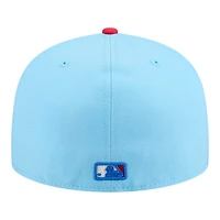 Cincinnati Reds Light Blue and Red 2025 Fourth of July USA New Era 59FIFTY Fitted Hat