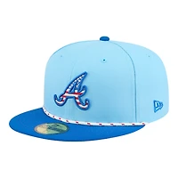 Atlanta Braves Light Blue 2025 Fourth of July USA New Era 59FIFTY Fitted Hat