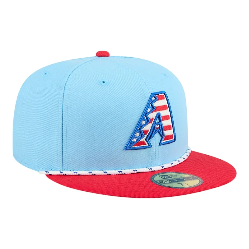 Arizona Diamondbacks Light Blue and Red 2025 Fourth of July USA New Era 59FIFTY Fitted Hat