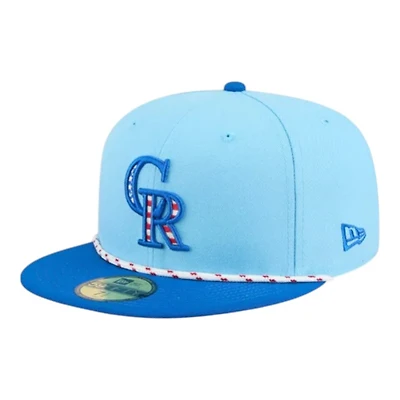 Colorado Rockies Light Blue 2025 Fourth of July USA New Era 59FIFTY Fitted Hat