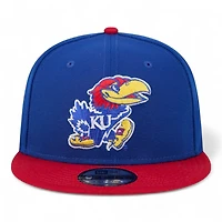 Kansas Jayhawks Royal Blue and Red New Era 9FIFTY Snapback