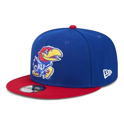 Kansas Jayhawks Royal Blue and Red New Era 9FIFTY Snapback