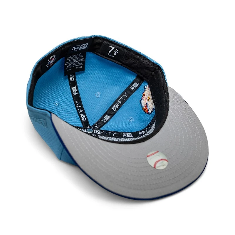 Texas Rangers Sky Blue Dark Royal Leon the Lab 2024 All Star Game Patch Grey UV New Era 59FIFTY Fitted Hat