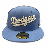 Los Angeles Dodgers Sky Blue Script Olympic Glow the Dark Pack New Era 59FIFTY Fitted Hat
