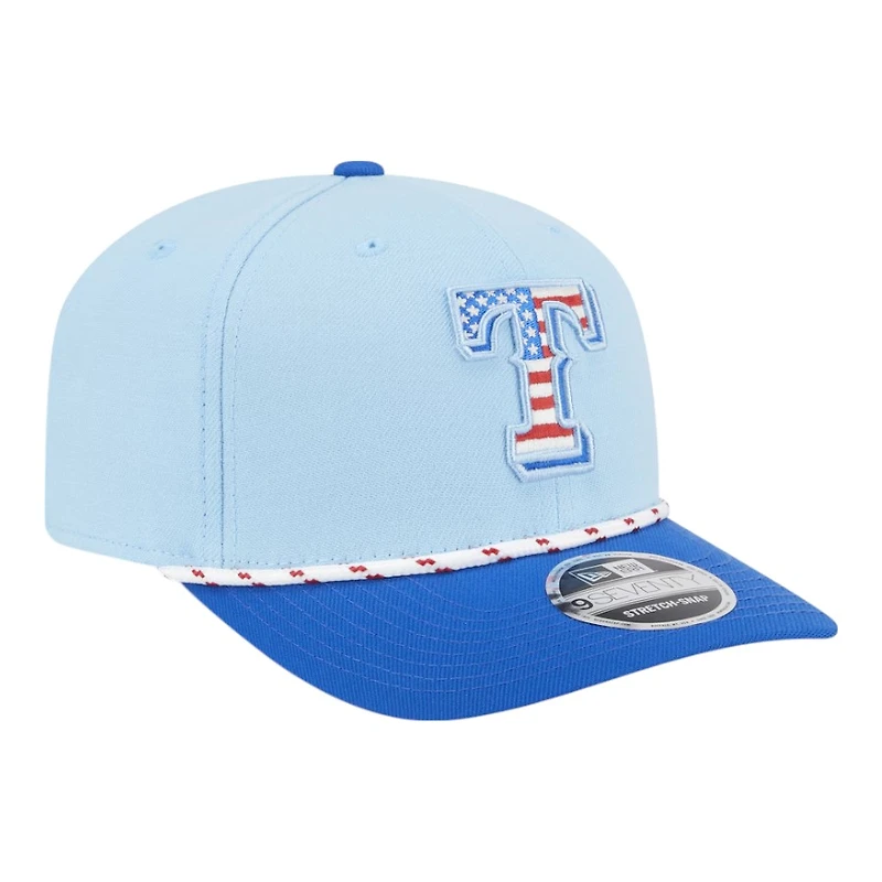 Texas Rangers Light Blue 2025 Fourth of July USA New Era 9SEVENTY Adjustable Hat