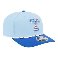 Texas Rangers Light Blue 2025 Fourth of July USA New Era 9SEVENTY Adjustable Hat