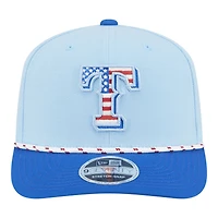 Texas Rangers Light Blue 2025 Fourth of July USA New Era 9SEVENTY Adjustable Hat