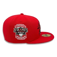 Cleveland Indians Red Murder of Crows Jacobs Field Patch Gray UV New Era 59FIFTY Fitted Hat