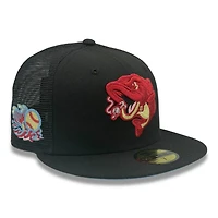 Gwinnett Stripers Tonal Black Trucker Icy Blue UV MiLB New Era 59FIFTY Fitted Hat