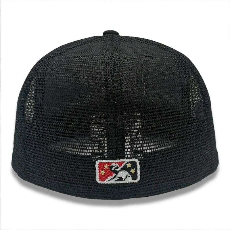 Gwinnett Stripers Tonal Black Trucker Icy Blue UV MiLB New Era 59FIFTY Fitted Hat