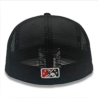 Gwinnett Stripers Tonal Black Trucker Icy Blue UV MiLB New Era 59FIFTY Fitted Hat