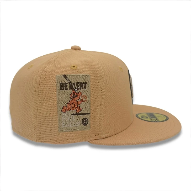 Chicago Cubs Pecan Walnut Be Alert Patch and Gray UV New Era 59FIFTY Fitted Hat
