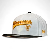 Tennessee Volunteers NCAA Optic White and Black Double Script New Era 59FIFTY Fitted Hat
