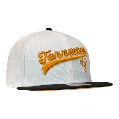 Tennessee Volunteers NCAA Optic White and Black Double Script New Era 59FIFTY Fitted Hat