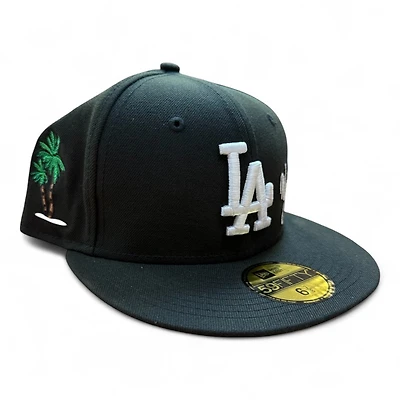 Los Angeles Dodgers Black West Coast Palm Trees Patch Gray UV New Era 59FIFTY Fitted Hat