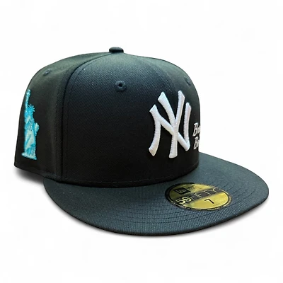 New York Yankees Black Bronx Bombers Liberty Statue Patch Gray UV Era 59FIFTY Fitted Hat