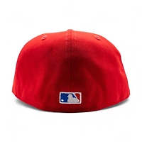 Los Angeles Dodgers Scarlet Leon the Lab 2024 World Series Patch Grey UV New Era 59FIFTY Fitted Hat
