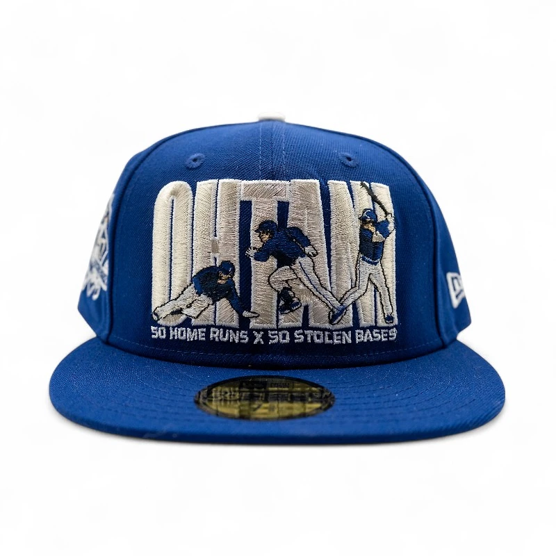 Los Angeles Dodgers Dark Royal Leon the Lab Ohtani 50-50 Patch Grey UV New Era 59FIFTY Fitted Hat
