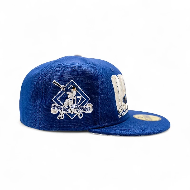 Los Angeles Dodgers Dark Royal Leon the Lab Ohtani 50-50 Patch Grey UV New Era 59FIFTY Fitted Hat