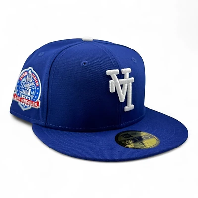 Los Angeles Dodgers Royal Blue Upside Down Logo 60th Anni Patch Green UV New Era 59FIFTY Fitted Hat