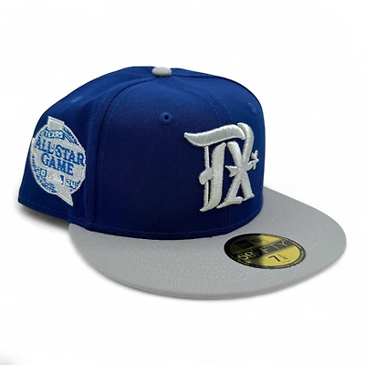 Texas Rangers Dark Royal and Grey 2024 All Star Game Patch Green UV New Era 59FIFTY Fitted Hat