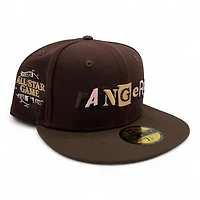 Texas Rangers Burnt Wood and Walnut 2024 All Star Game Patch Pink UV New Era 59FIFTY Fitted Hat
