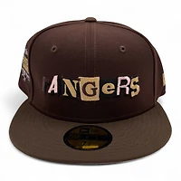 Texas Rangers Burnt Wood and Walnut 2024 All Star Game Patch Pink UV New Era 59FIFTY Fitted Hat