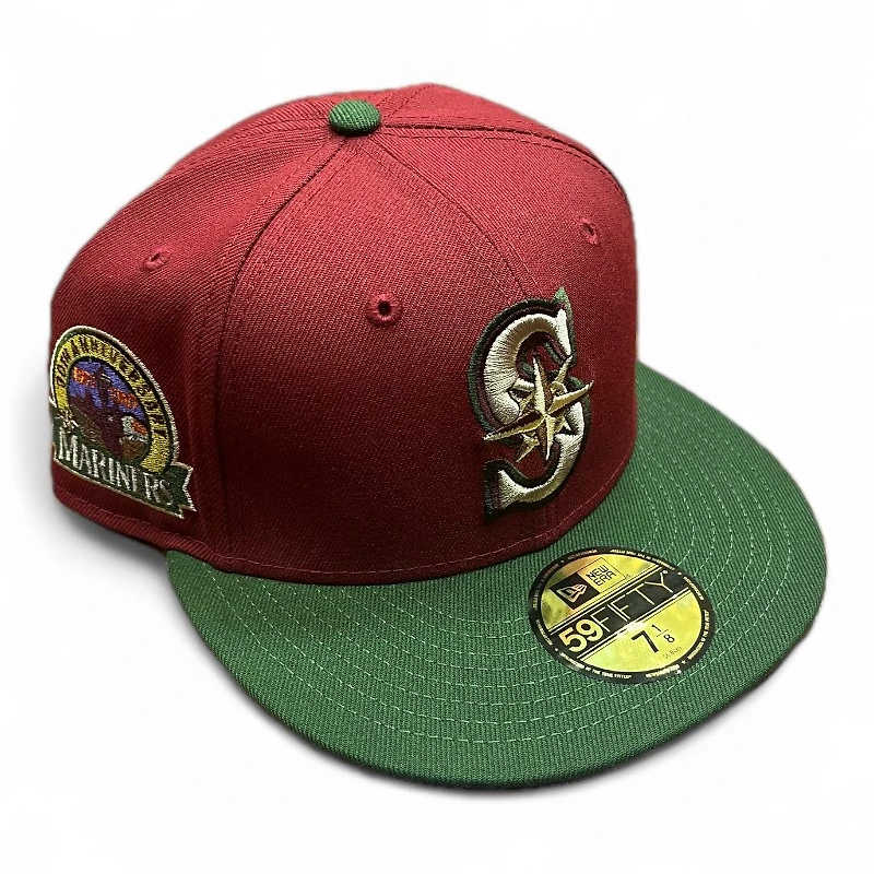 Seattle Mariners Brick Red and Green 30th Anniversary Patch Gray UV New Era 59FIFTY Fitted Hat
