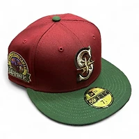 Seattle Mariners Brick Red and Green 30th Anniversary Patch Gray UV New Era 59FIFTY Fitted Hat